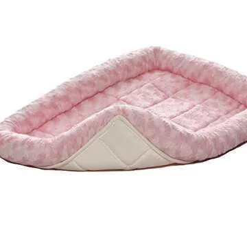 MidWest Homes for Pets Bolster Dog Bed 24L-Inch Pink Dog Bed or Cat Bed w/ Comfortable Bolster | Ideal for "Small" Dog Breeds & Fits a 24-Inch Dog Crate | Easy Maintenance Machine Wash & Dry