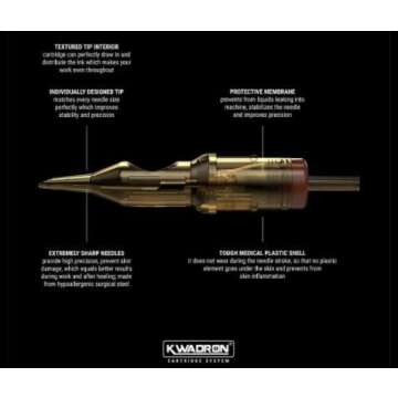 Kwadron Tattoo Cartridge Needles for Precision Tattooing
