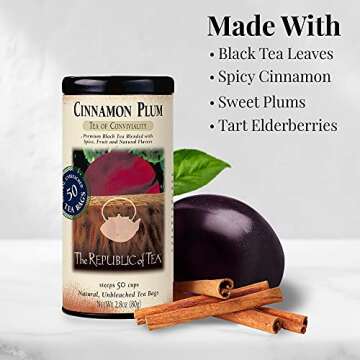 Republic of Tea Cinnamon Plum Tea, Spiced Black Tea Delight