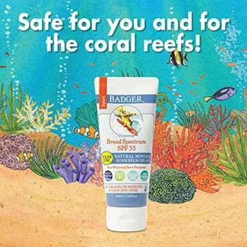 Badger - SPF 35 Clear Zinc Sport Sunscreen Cream - Unscented - Broad Spectrum Water Resistant Reef Safe Sunscreen, Natural Mineral Sunscreen with Organic Ingredients 2.9 fl oz