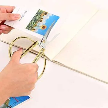 Wasan Chinoiserie Dragon and Phoenix Chinese Scissors - Stainless Steel and Gold Plated Tailor Scissors for Sewing, Household, Handicrafts, Bonsai, Kitchen