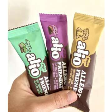 Alio: 3 Flavor Combo Box - Top 9 Allergen Free Protein Bar | High Protein | Nut Free | Low Calorie | Vegan | Gluten Free | non-GMO | Kosher | Plant Based | Amazing Taste! 12 Bars in a Box!