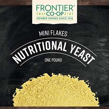 Frontier Co-op Nutritional Yeast Flakes, 1 lb Bulk Bag - Vegan, Non-Fortified, Kosher, Non-Irradiated Seasoning, Dairy-Free Cheese Flavor, Rich in B Vitamins