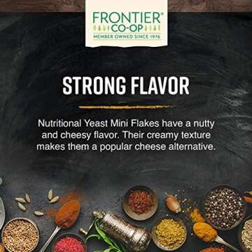 Frontier Co-op Nutritional Yeast Flakes, 1 lb Bulk Bag - Vegan, Non-Fortified, Kosher, Non-Irradiated Seasoning, Dairy-Free Cheese Flavor, Rich in B Vitamins