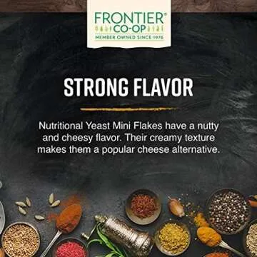 Frontier Co-op Nutritional Yeast Flakes, 1 lb Bulk Bag - Vegan, Non-Fortified, Kosher, Non-Irradiated Seasoning, Dairy-Free Cheese Flavor, Rich in B Vitamins