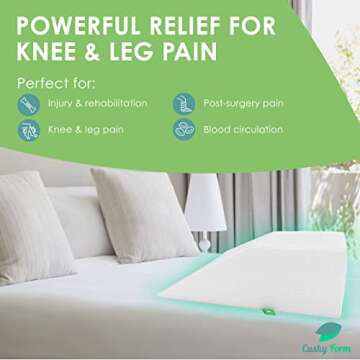 Cushy Form Leg Elevation Pillow - 8 Inch Wedge Pillows for Legs - Elevated Support for Back, Hip and...