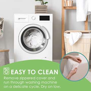 Cushy Form Leg Elevation Pillow - 8 Inch Wedge Pillows for Legs - Elevated Support for Back, Hip and Knee Discomfort & Post-Surgery w/ Washable Cover - White