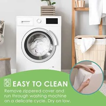 Cushy Form Leg Elevation Pillow - 8 Inch Wedge Pillows for Legs - Elevated Support for Back, Hip and Knee Discomfort & Post-Surgery w/ Washable Cover - White