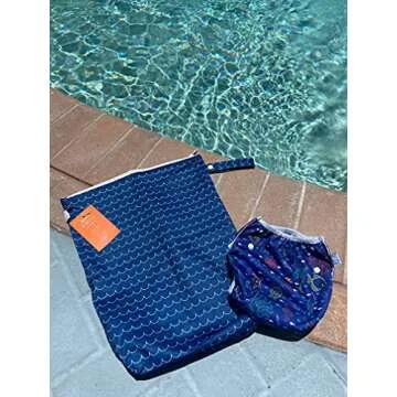 Wet Bag by BBLittles | Baby Cloth Diapers | Swimsuits | Breast Pump Parts | Gym Clothes | Travel | Toiletry Bag | Waterproof |Wet Dry Bag Keeps Things Dry. Keep in Your Diaper Bag or Purse.