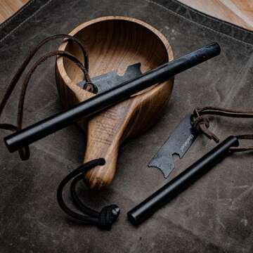 Durable Ferro Rod Fire Starter – 20,000 Strikes for Camping