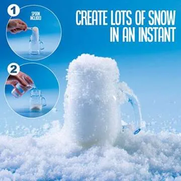 Instant Snow Powder - Makes 10 Gallons of Fake Snow - Perfect for Winter Decoration, Village Displays, Holiday and Winter Crafts and Artificial Snow Play