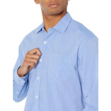 Men's Casual Poplin Shirt - French Blue, X-Small