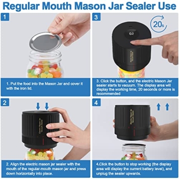 Electric Mason Jar Vacuum Sealer Kit for Jars