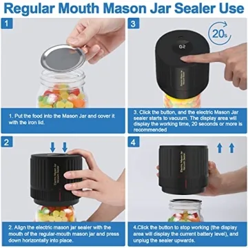 Electric Mason Jar Vacuum Sealer Kit for Jars