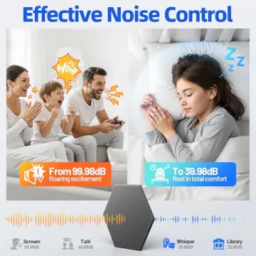 12 Pack Hexagon Acoustic Panels with Self-Adhesive, 12" X 10" X 0.4" Sound Proof Foam Panels for Wal...