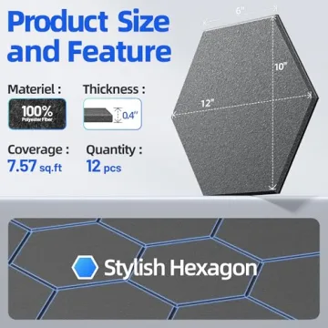 12 Pack Self-Adhesive Acoustic Panels for Noise Reduction