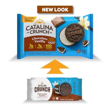 Catalina Crunch Chocolate Vanilla Sandwich Cookies - Low Carb & Low-Sugar Snacks