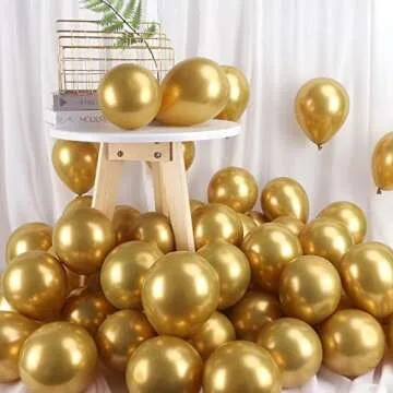 RUBFAC Gold Metallic Balloons for Celebrations