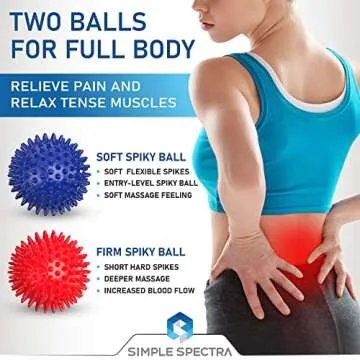 Simple Spectra Foot Massager Roller & Spiky Ball Therapy Set - Massage Tool for Muscle Pain Relief from Plantar Fasciitis | Best for Trigger Point Release, Acupressure Reflexology with eBook Guide