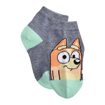 Bluey Boys Quarter Socks, Grey, Medium US