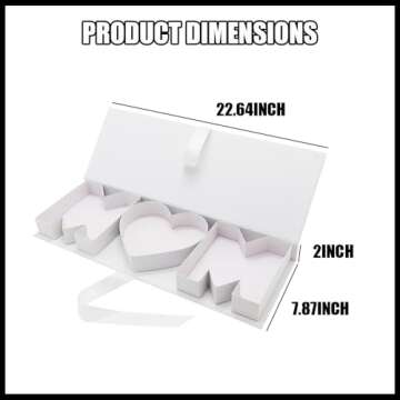 Empty MOM Letter Shaped Gift Box Mother's Day Paperboard Sweet Flower Chocolate Packaging (M Heart M...