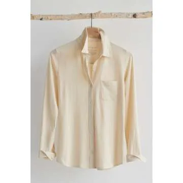 Fair Indigo Women's 100% Organic Pima Cotton Long Sleeve Knit Button Down Shirt (M, Dark Ocean)