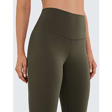 CRZ YOGA Butterluxe Womens Workout Leggings 26.5''- Full Length High Waisted Yoga Pants Buttery Soft Athletic Gym Lounge Olive Green X-Small