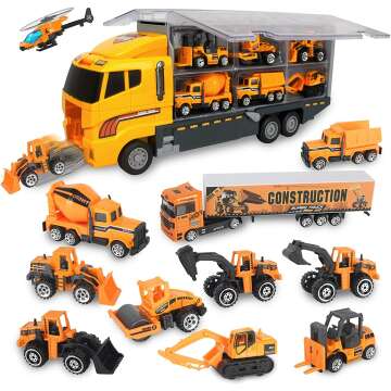 Jenilily Die-cast Construction Vehicle Set for Kids