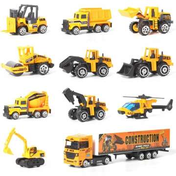 Jenilily Die-cast Construction Vehicle Set for Kids