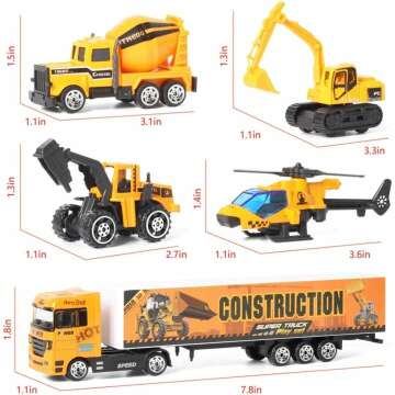 Jenilily Die-cast Construction Vehicle Set for Kids