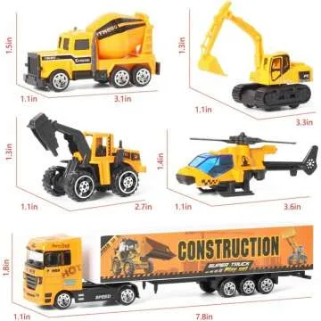 Jenilily Die-cast Construction Vehicle Set for Kids