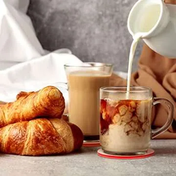 Irenare 8 Pieces Colorful Acrylic Coaster 3.9 Inches Cute Coasters Round Heat Resistant Holder Anti Slip Table Aesthetic for Coffee Table Home Decoration Gift(Classic Series)