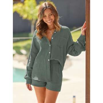 AUTOMET Women Two Piece Pajama Sets for Spring