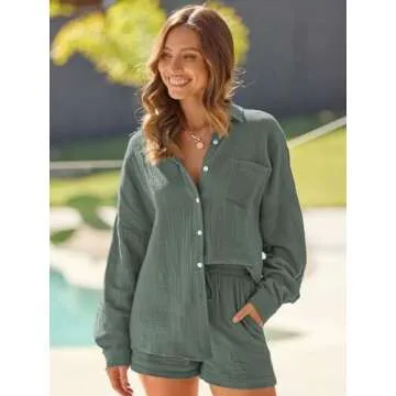 AUTOMET Women Two Piece Pajama Sets for Spring