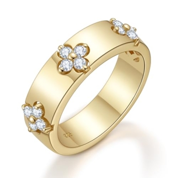 TIMELESSTAR Clover Moissanite Rings for Women: Elegant Wedding & Promise Rings