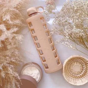 purifyou 32 oz Borosilicate Glass Water Bottle with Sleeve