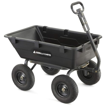 Gorilla Carts Heavy Duty Poly Yard Dump Cart - 1,200 Lb Capacity