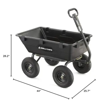 Gorilla Carts Heavy Duty Yard Dump Cart 1200 Lb Capacity