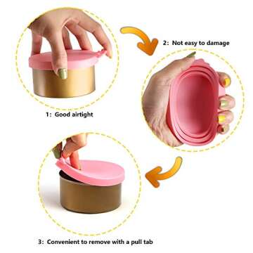 SLSON 6 Pack Pet Food Can Cover Universal Silicone Cat Dog Food Can Lids for Pet Food Storage 1 Fit 3 Standard Size Dishwasher