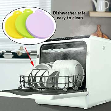 SLSON 6 Pack Pet Food Can Cover Universal Silicone Cat Dog Food Can Lids for Pet Food Storage 1 Fit 3 Standard Size Dishwasher