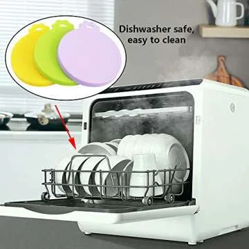 SLSON 6 Pack Pet Food Can Cover Universal Silicone Cat Dog Food Can Lids for Pet Food Storage 1 Fit 3 Standard Size Dishwasher