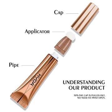 KYDA Contour Beauty Wand, Liquid Face Concealer Contouring with Cushion Applicator, High Coverage Natural Matte Finish, Lightweight Blendable Super Silky Cream Contour Stick-Medium