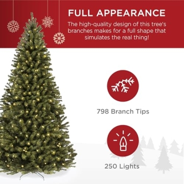 Pre-Lit 6ft Christmas Tree with 250 Lights and Tips