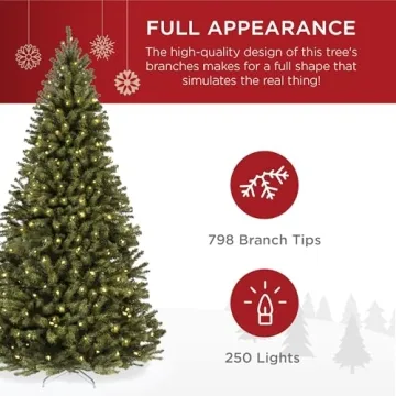 Pre-Lit 6ft Christmas Tree with 250 Lights and Tips