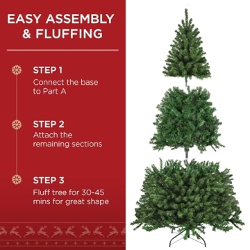 Pre-Lit 6ft Christmas Tree with 250 Lights and Tips