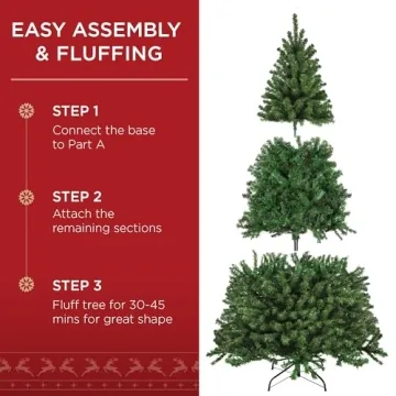 Pre-Lit 6ft Christmas Tree with 250 Lights and Tips