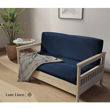 LANE LINEN Futon Covers Full Size, 100% Cotton Futon Slipcovers, Full Size Futon Mattress Cover for ...