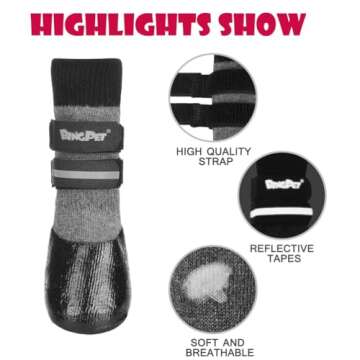 BINGPET Dog Socks - Waterproof Anti-Slip Paw Protector
