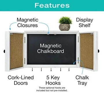 Rustic Magnetic Chalkboard & Corkboard Set Organizer 12" x 17"