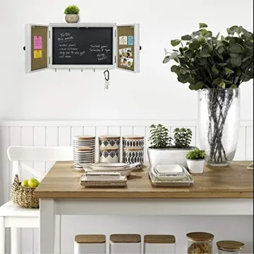 Rustic Magnetic Chalkboard & Corkboard Set Organizer 12" x 17"
